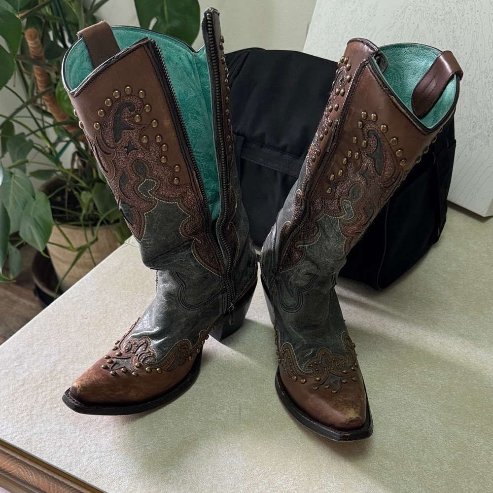 Corral Brown and Gray Western Boots